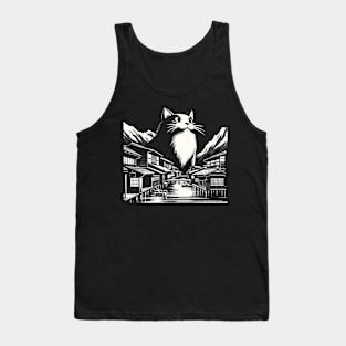 Kawaii Cat Anime Japanese Retro Funny Cat Tank Top